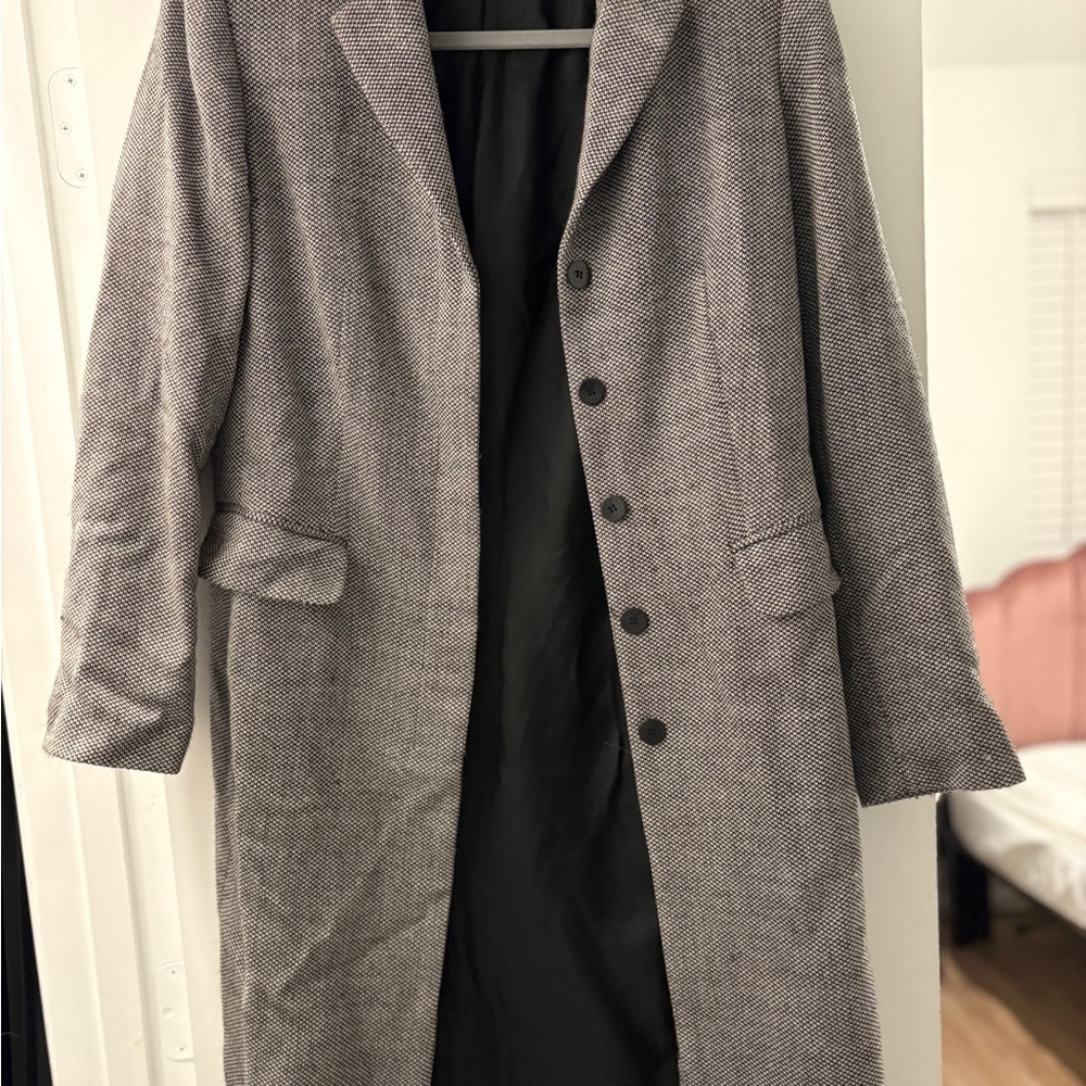 Women’s Gray Herringbone Coat vintage Ann taylor